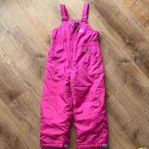 Pink Kids Snow Bib Overalls | Medium 5/6